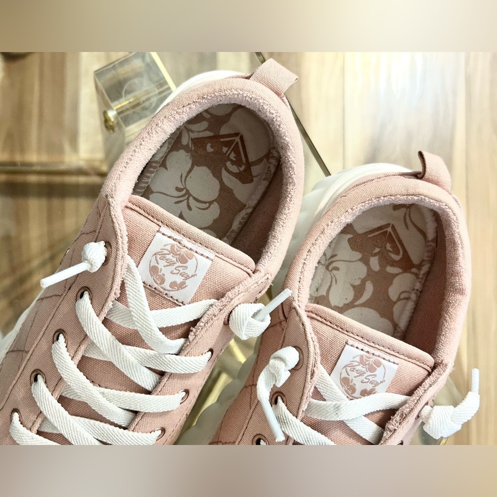 Roxy Blush Pink Chunky Platform Sneakers Size 10 - Picture 4 of 16
